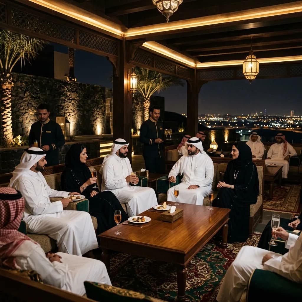 Luxury VIP guest arrival and concierge experience at a Saudi event